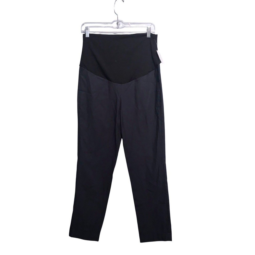 Tribal Womens Maternity Dress Pants Black Straight Leg Full Belly Band Size 8